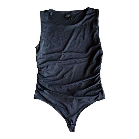 House of Harlow 1960 Black Sleeveless Ruched Bodysuit Size L Large - Picture 4 of 8